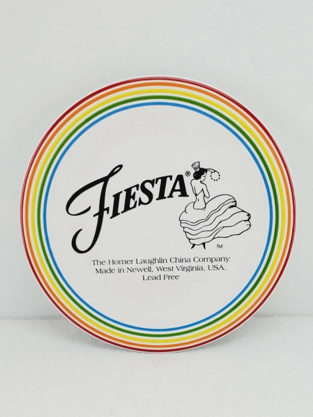 Fiesta Signature Rainbow Chop Plate 11.75” Homer Laughlin rare dancing lady